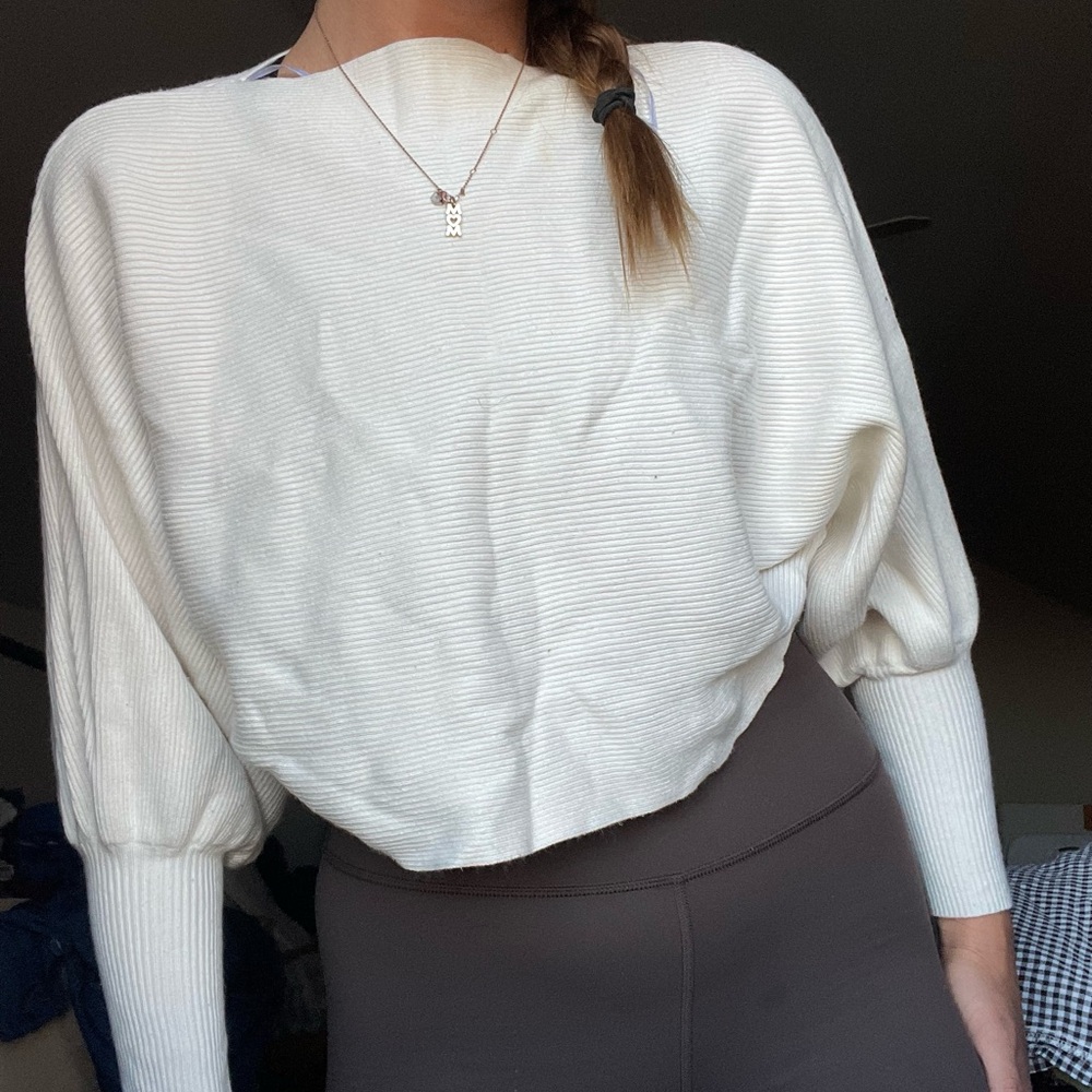 Altard state Cream Ribbed Sweater